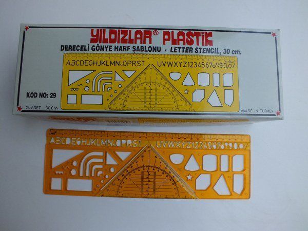 YILDIZLAR DERECELİ GÖNYE HARF ŞABLONU