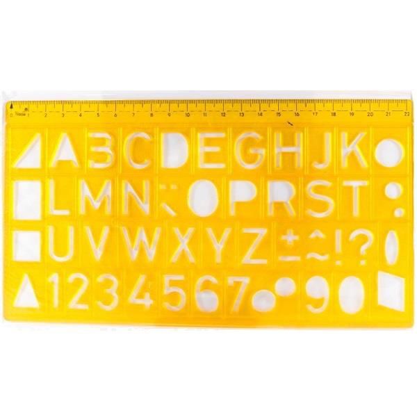 YILDIZLAR CETVELLİ ALFABE ŞABLONU 22 CM